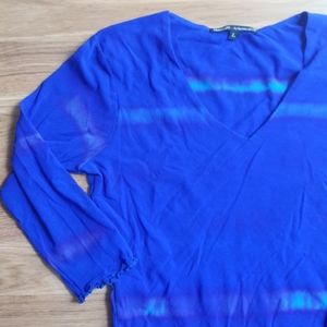 Therapy by Barbara Gewit bright blue tie dye top